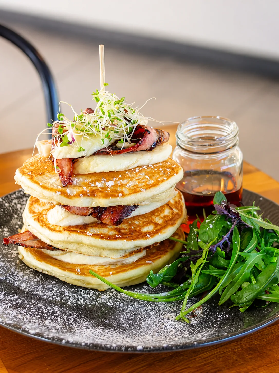 A generous breakfast plate
